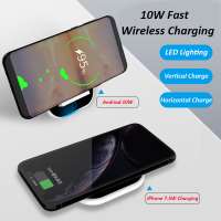 New Product 10W Stand Wireless Charger With LED Lighting Qi Fast Charing Pad Amazon Bestseller